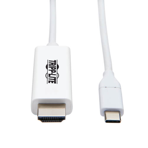 Tripp-Lite U444-009-H4K6WE | USB-C to HDMI Adapter Cable (M/M), 4K 60 Hz, 4:4:4, HDR, Thunderbolt 3 Compatible, White, 9 ft. (2.7 m)