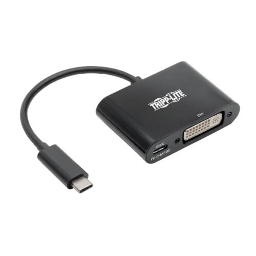 Tripp-Lite U444-06N-DB-C | USB-C to DVI Adapter with PD Charging, Black