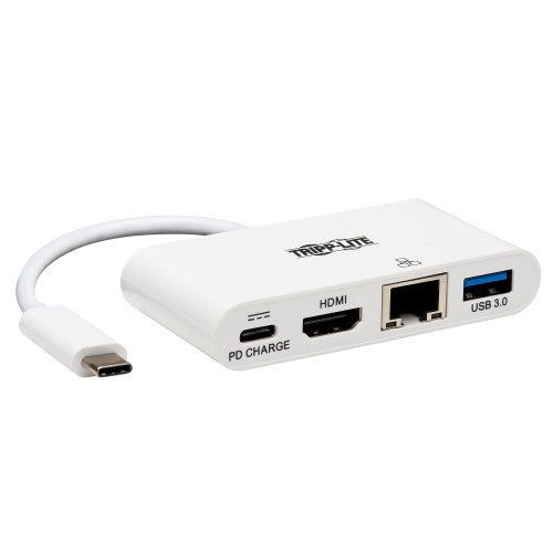 Tripp-Lite U444-06N-H4GU-C | USB-C Multiport Adapter - 4K HDMI, USB-A Port, GbE, 60W PD Charging, HDCP, White