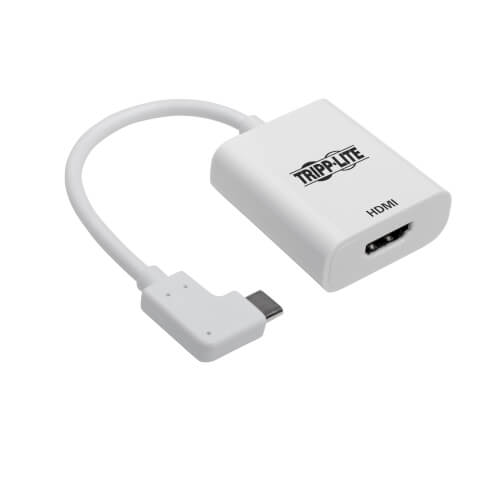 Tripp-Lite U444-06N-HD4KRA | USB-C to HDMI Adapter (M/F) 4K 60 Hz, HDCP 2.2, Right-Angle USB-C, White
