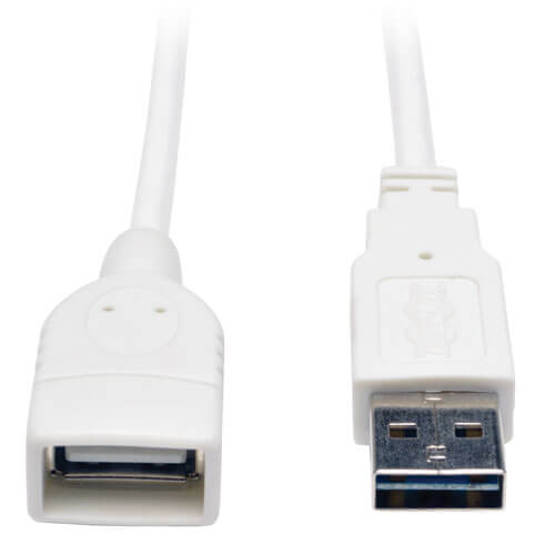 Tripp-Lite UR024-003-WH | Universal Reversible USB 2.0 Extension Cable (Reversible A to A M/F), White, 3 ft. (0.91 m)
