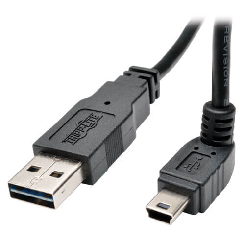 Tripp-Lite UR030-003-DNB | Universal Reversible USB 2.0 Converter Adapter Cable (Reversible A to Down-angle 5Pin Mini B M/M), 3 ft. (0.91 m)