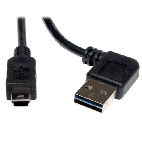 Tripp-Lite UR030-006-RA | Universal Reversible USB 2.0 Cable (Reversible Right/Left-Angle A to 5Pin Mini-B M/M), 6 ft. (1.83 m)