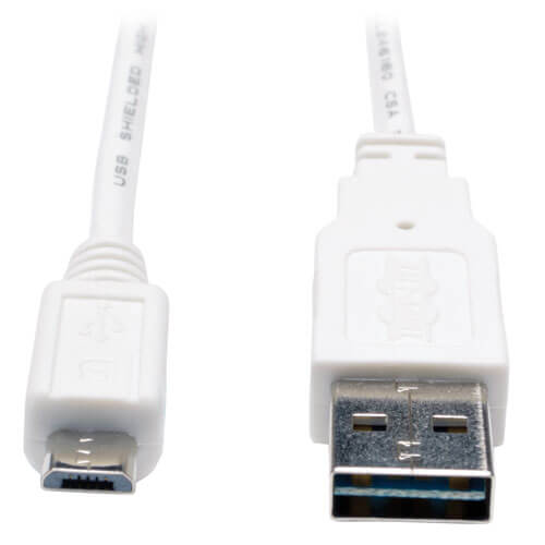 Tripp-Lite UR050-003-WH | Universal Reversible USB 2.0 Cable (Reversible A to 5Pin Micro B M/M) White, 3 ft. (0.91 m)