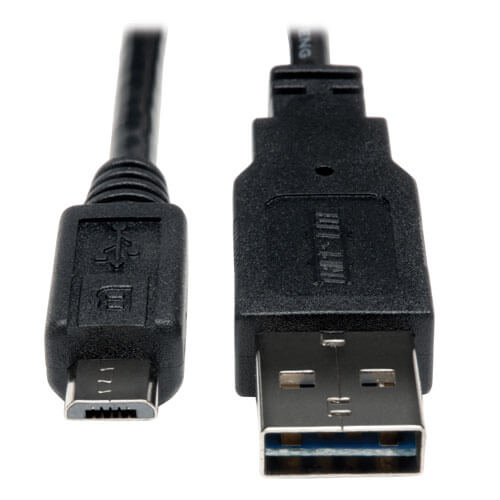 Tripp-Lite UR050-010 | Universal Reversible USB 2.0 Cable (Reversible A-M to 5Pin Micro B-M), 10 ft. (3.05 m)