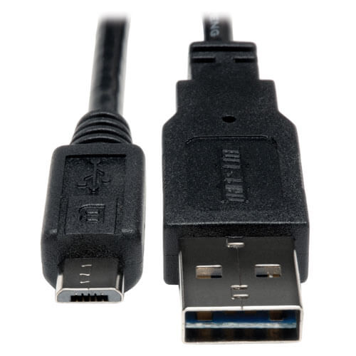 Tripp-Lite UR050-06N | Universal Reversible USB 2.0 Cable (Reversible A to 5Pin Micro B M/M), 6-in. (15.24 cm)