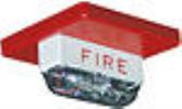 Wheelock RSSWP-24MCCH-FR | Ceiling Mount Weatherproof Fire Strobe - Red, 24VDC 135/185