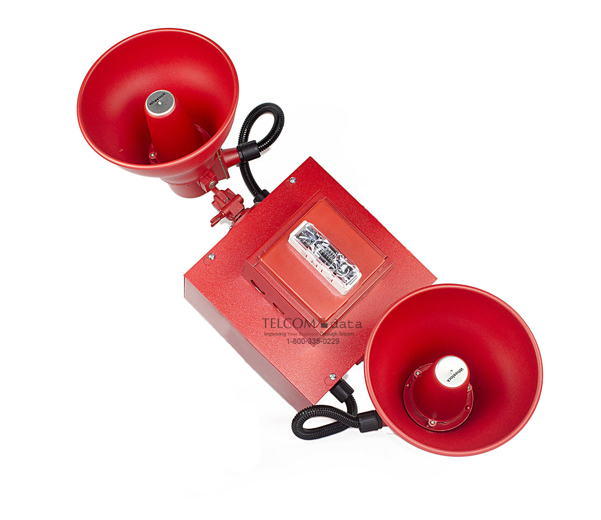 Wheelock STH-2R24MCCH-FR | Red Cluster Speakers with two Horns and One Ceiling Strobe, Fire Lettering